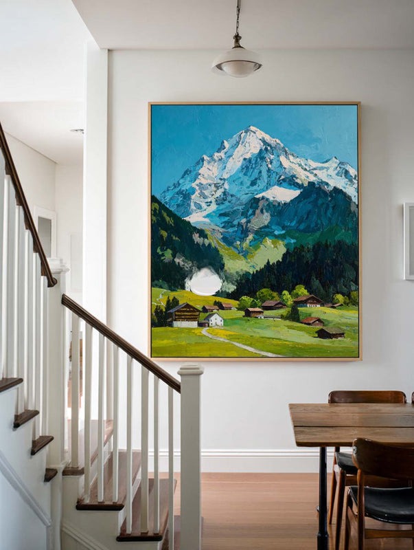 Snowy Mountain Valley Painting