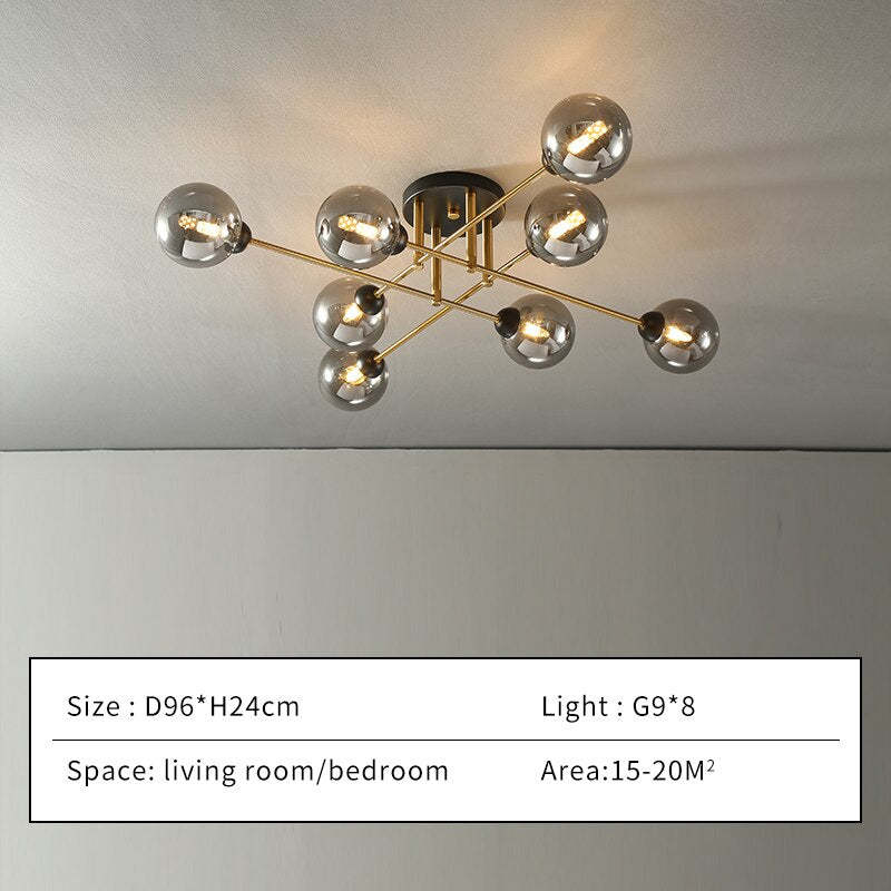 Valentina Industrial Glass Globe Chandelier LED, 6 Style - Neutralighting