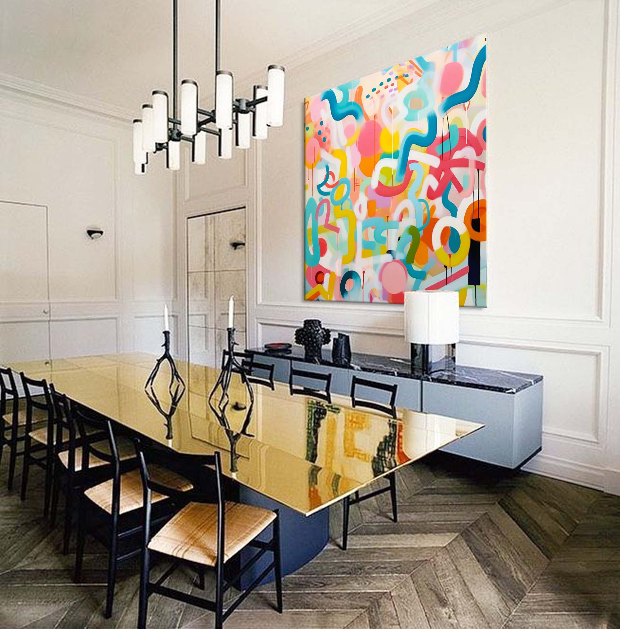 Wall Art Playful  Abstract Energetic Fashion