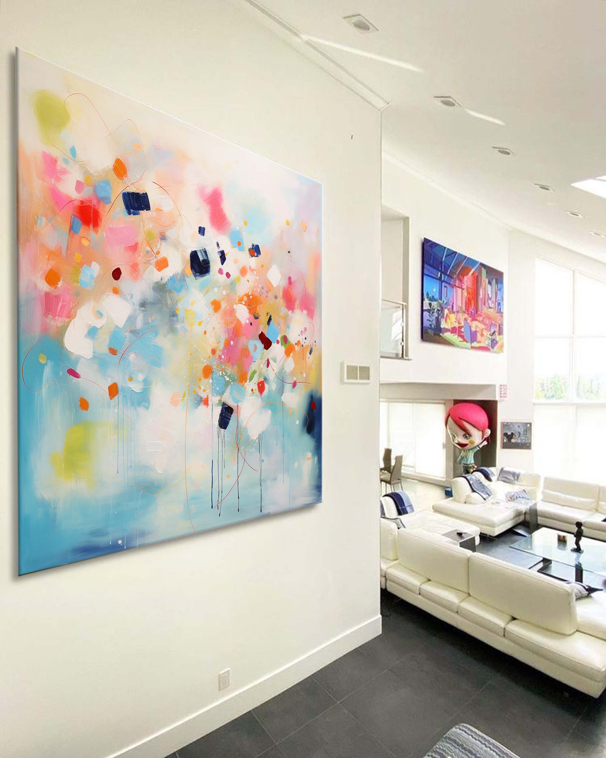 Vibrant Abstract Colorful Oil Painting