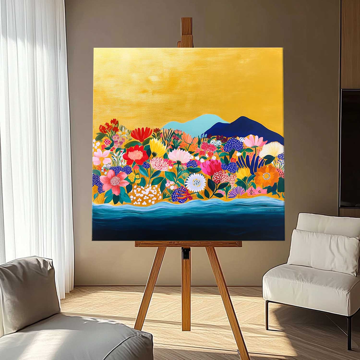 Wall Art Flower Color Field Dreamy Romantic