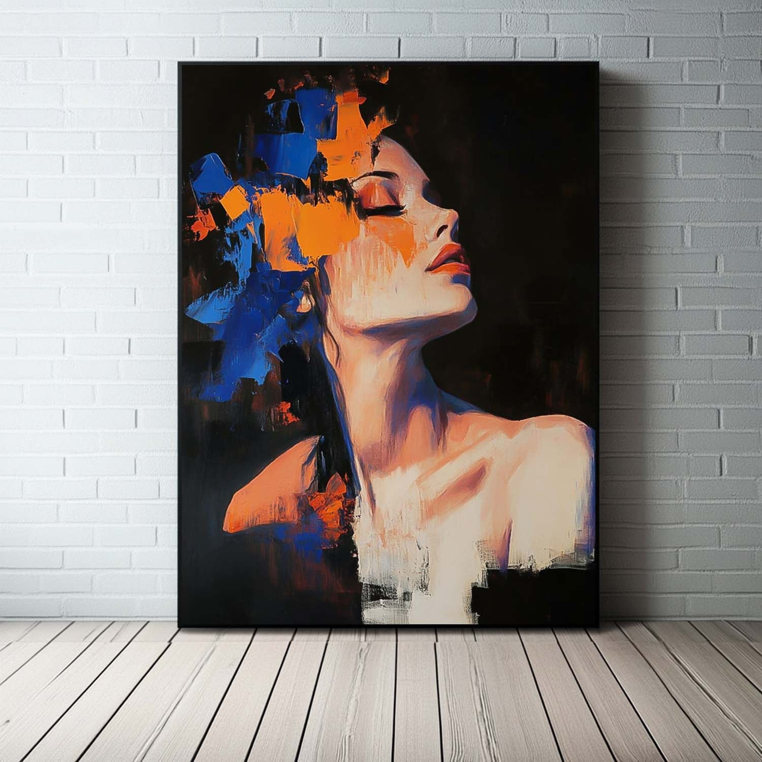 Wall Art People Fashion Purple Orange Elegant