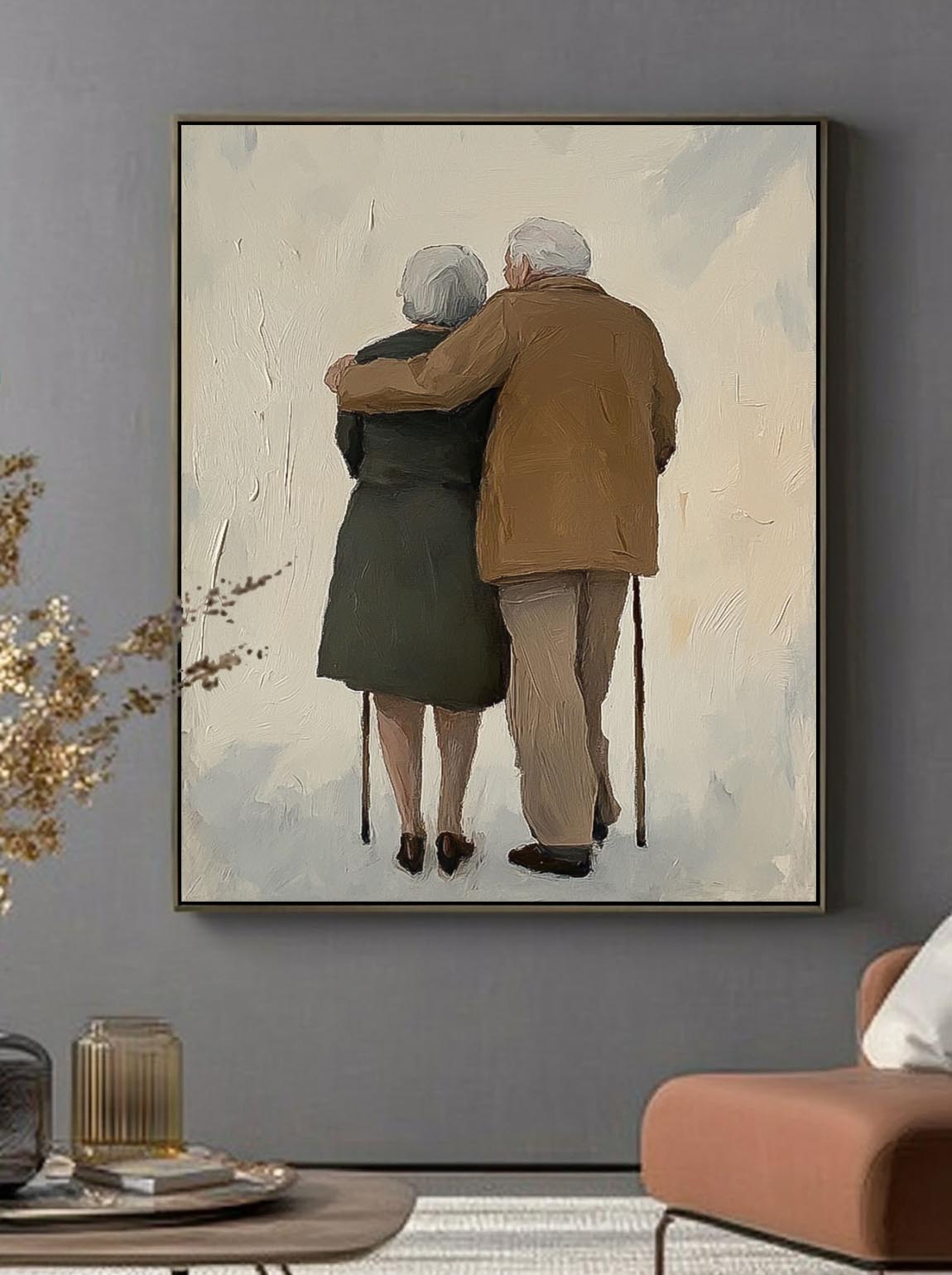 Wall Art People Modern Retro Elderly Couple