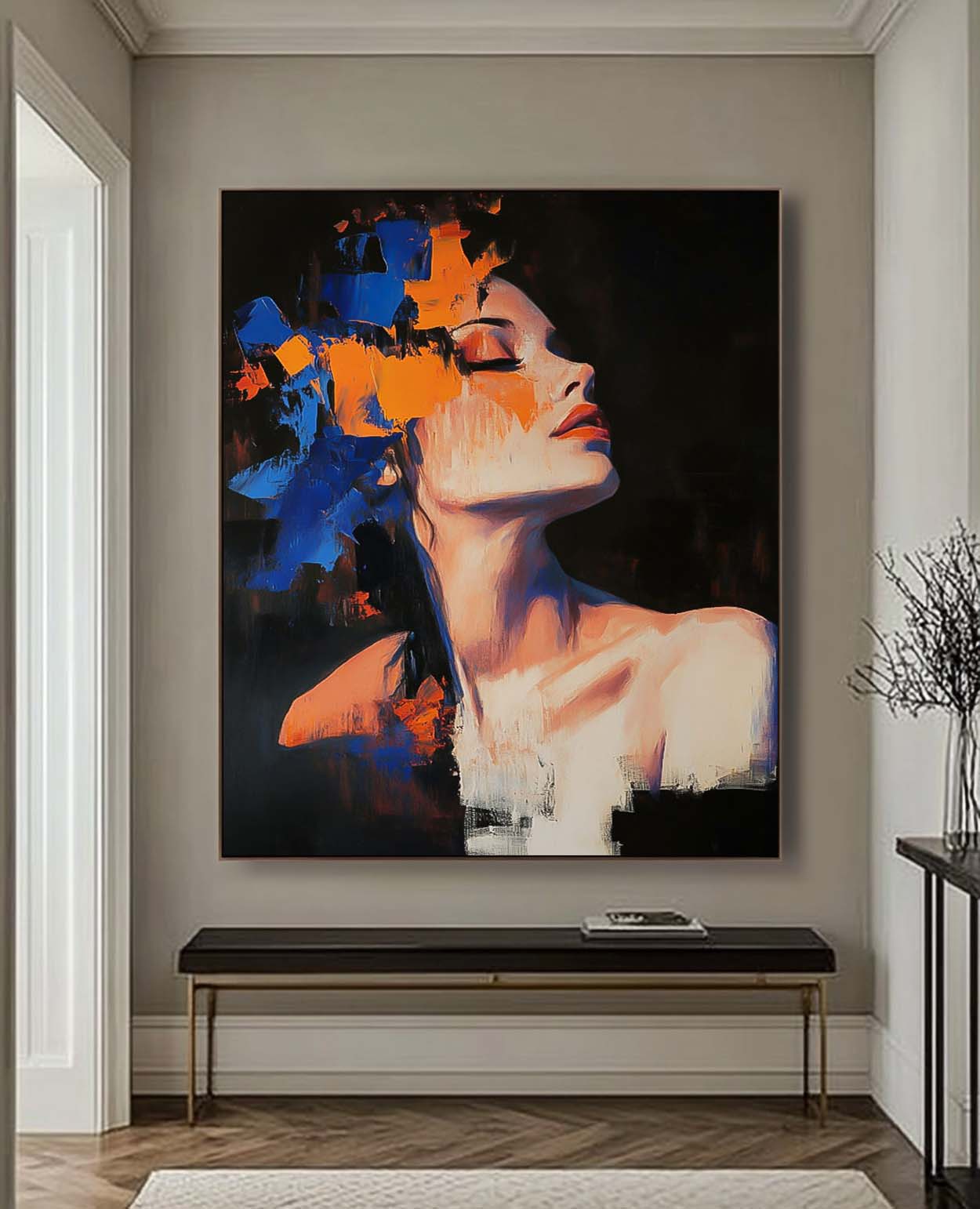 Wall Art People Fashion Purple Orange Elegant