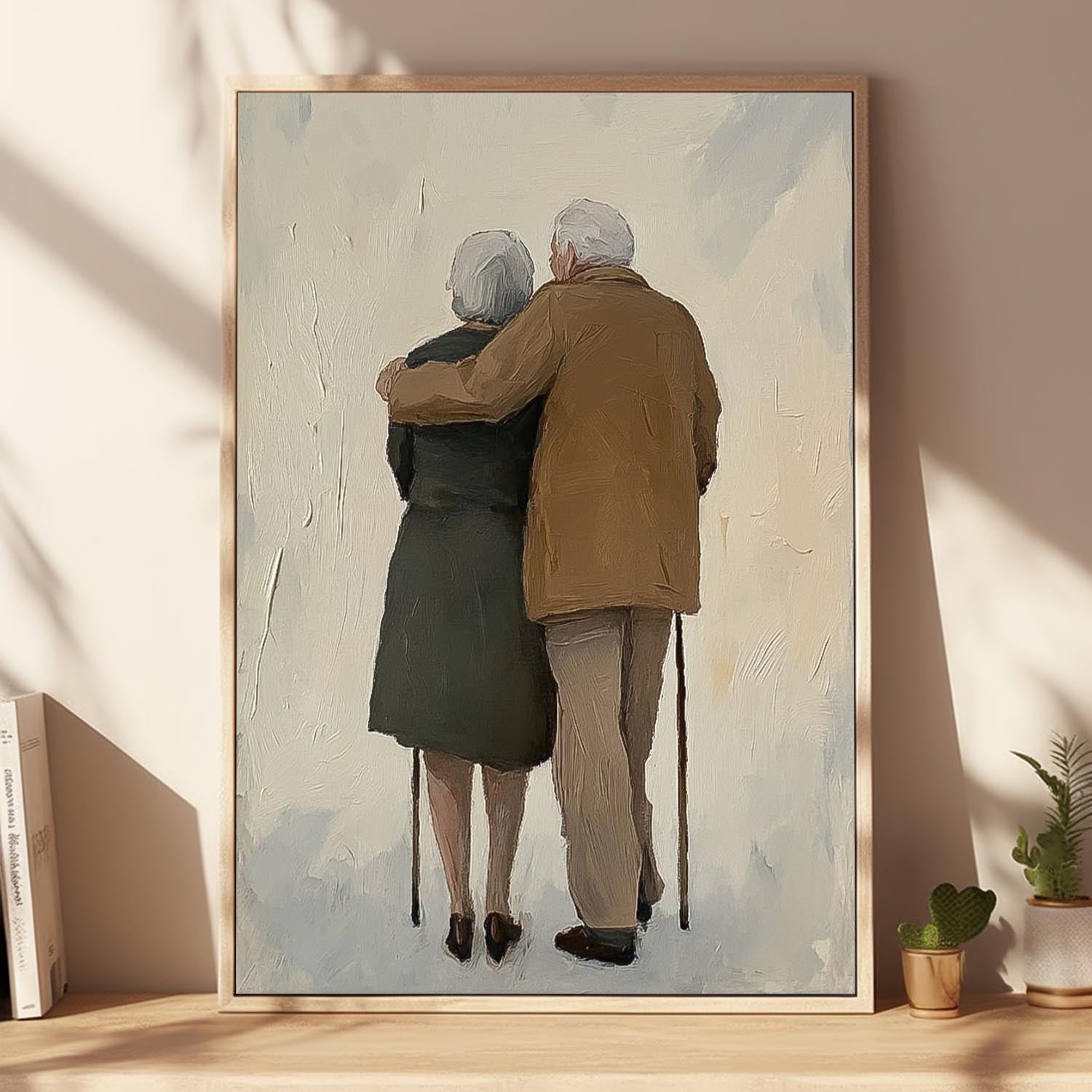 Wall Art People Modern Retro Elderly Couple