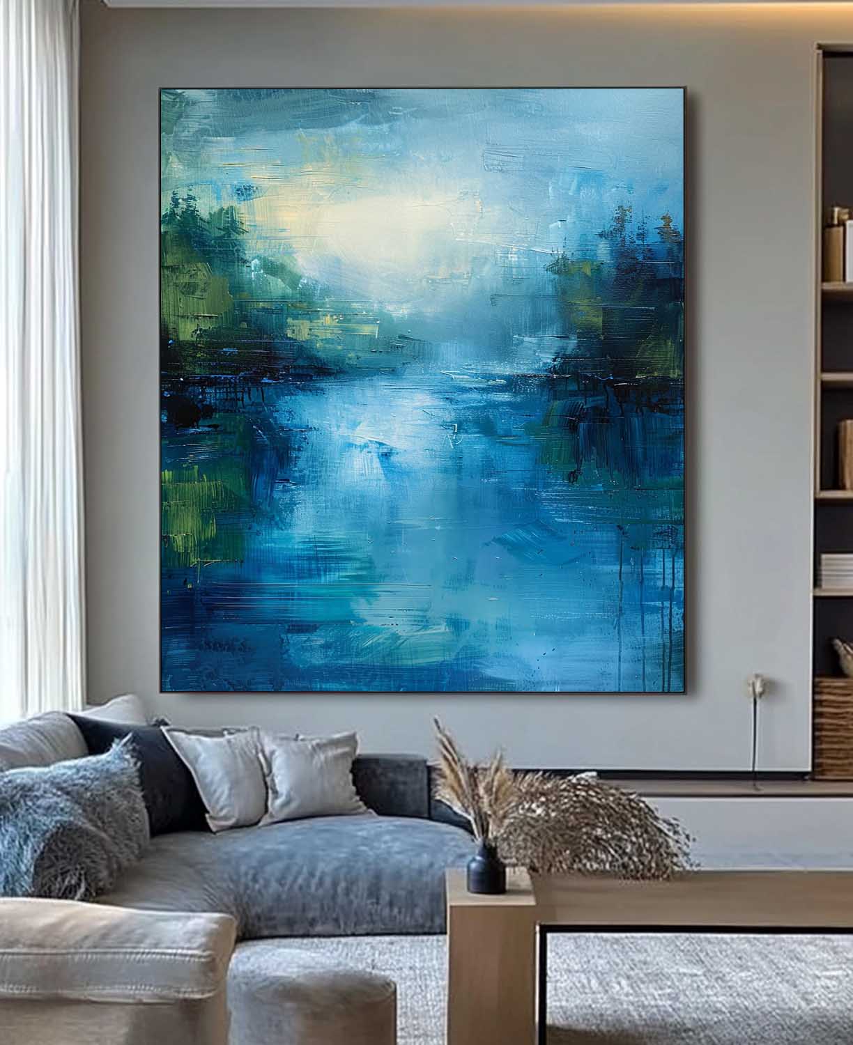 Wall Art Abstract Lake Mountain Landscape