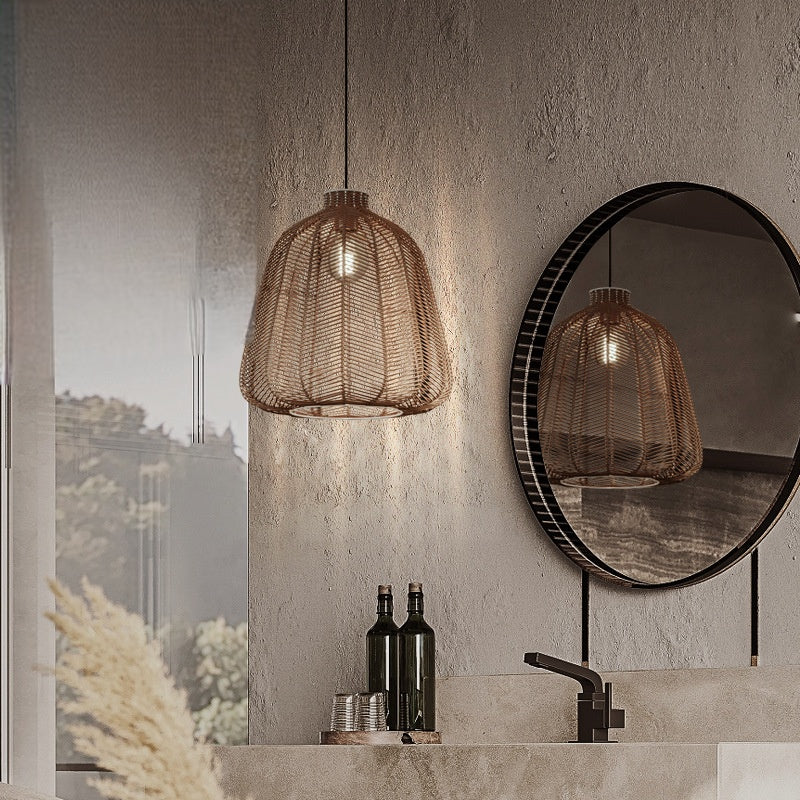 Muto Minimalist LED Pendant Light Rattan Living Room Bedroom Bar - Neutralighting