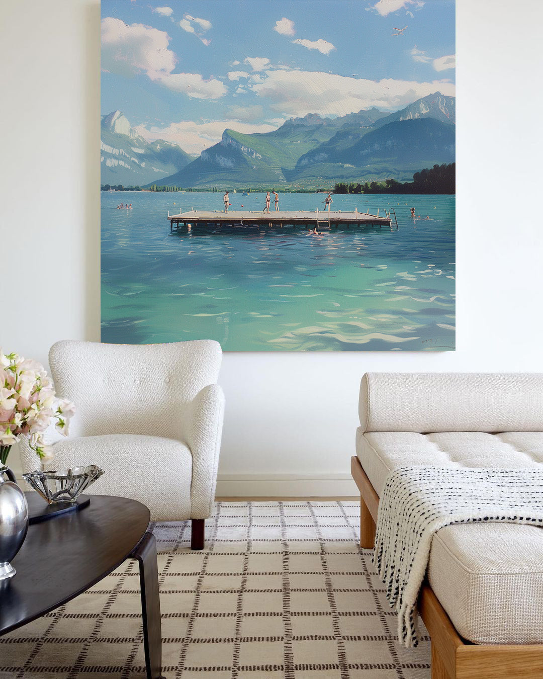 Alpine Lake Dock Painting