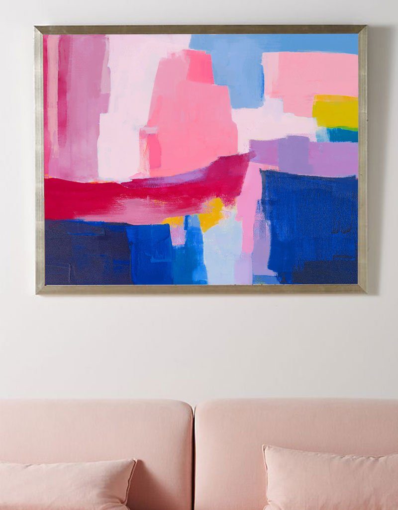 Vibrant Color Block Abstract Canvas Wall Art