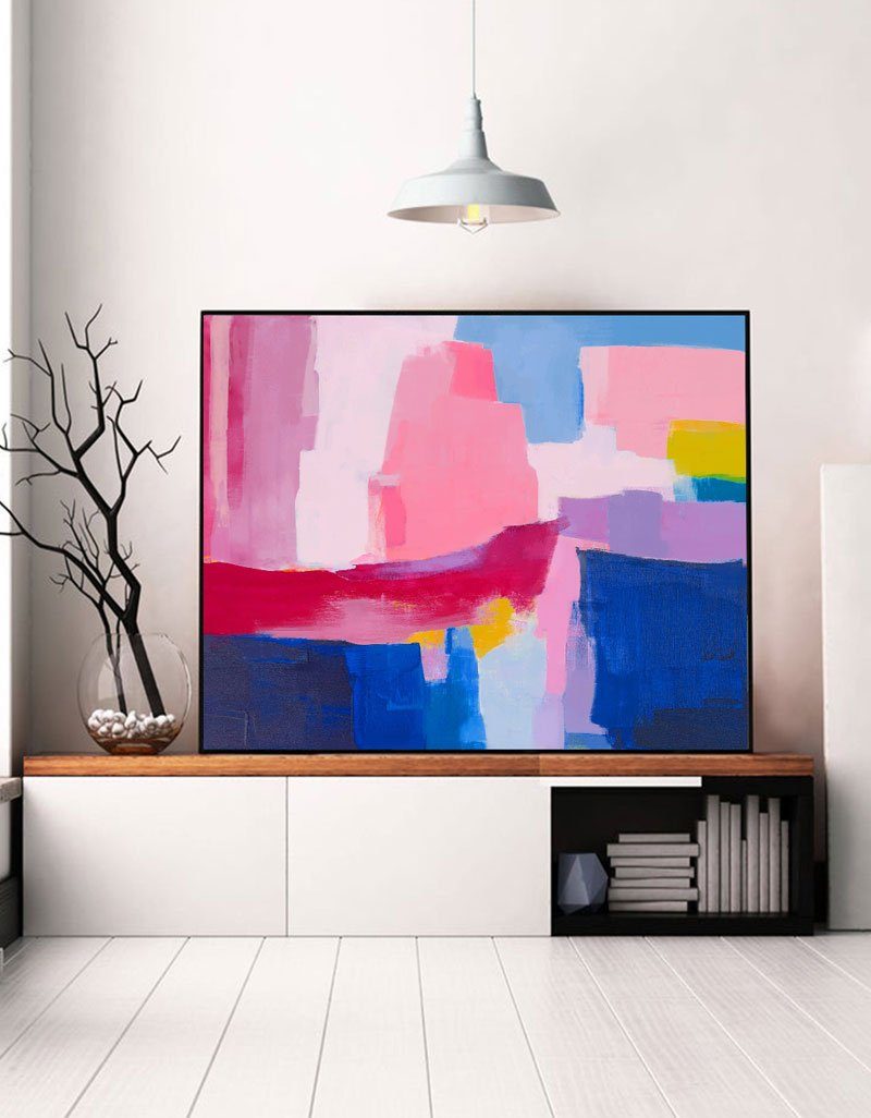 Vibrant Color Block Abstract Canvas Wall Art