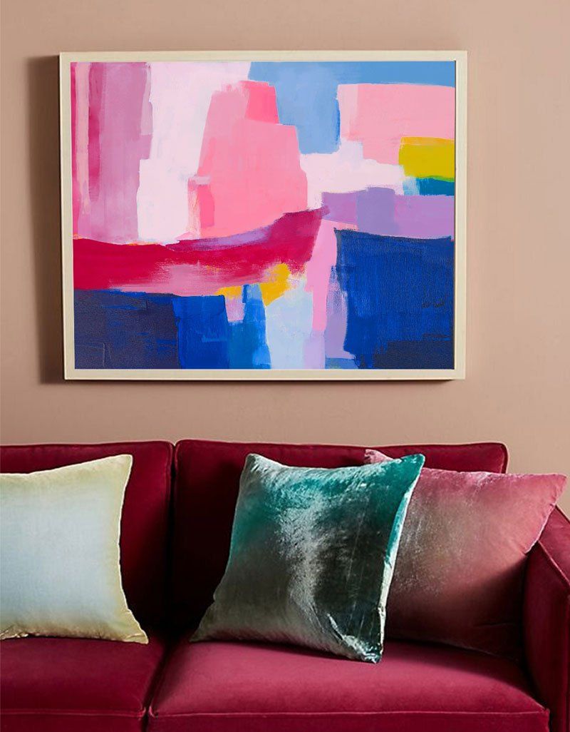 Vibrant Color Block Abstract Canvas Wall Art