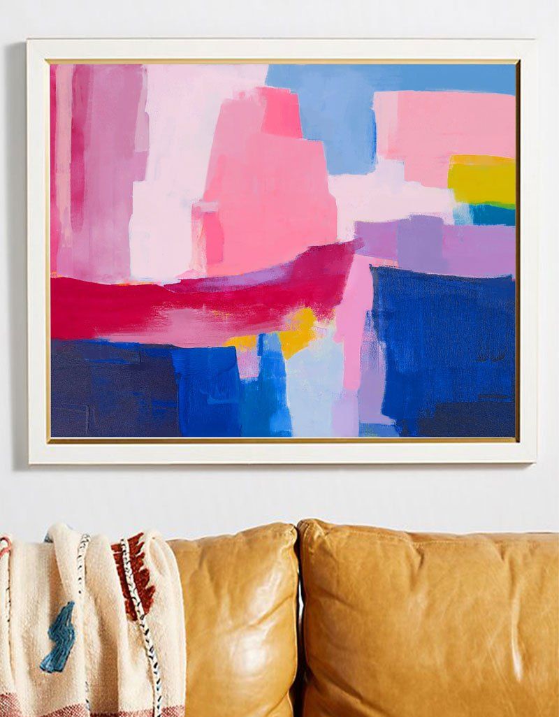 Vibrant Color Block Abstract Canvas Wall Art