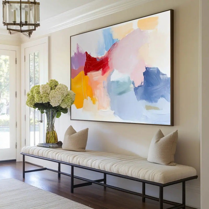 Vibrant Color Block Abstract Expressionist Painting