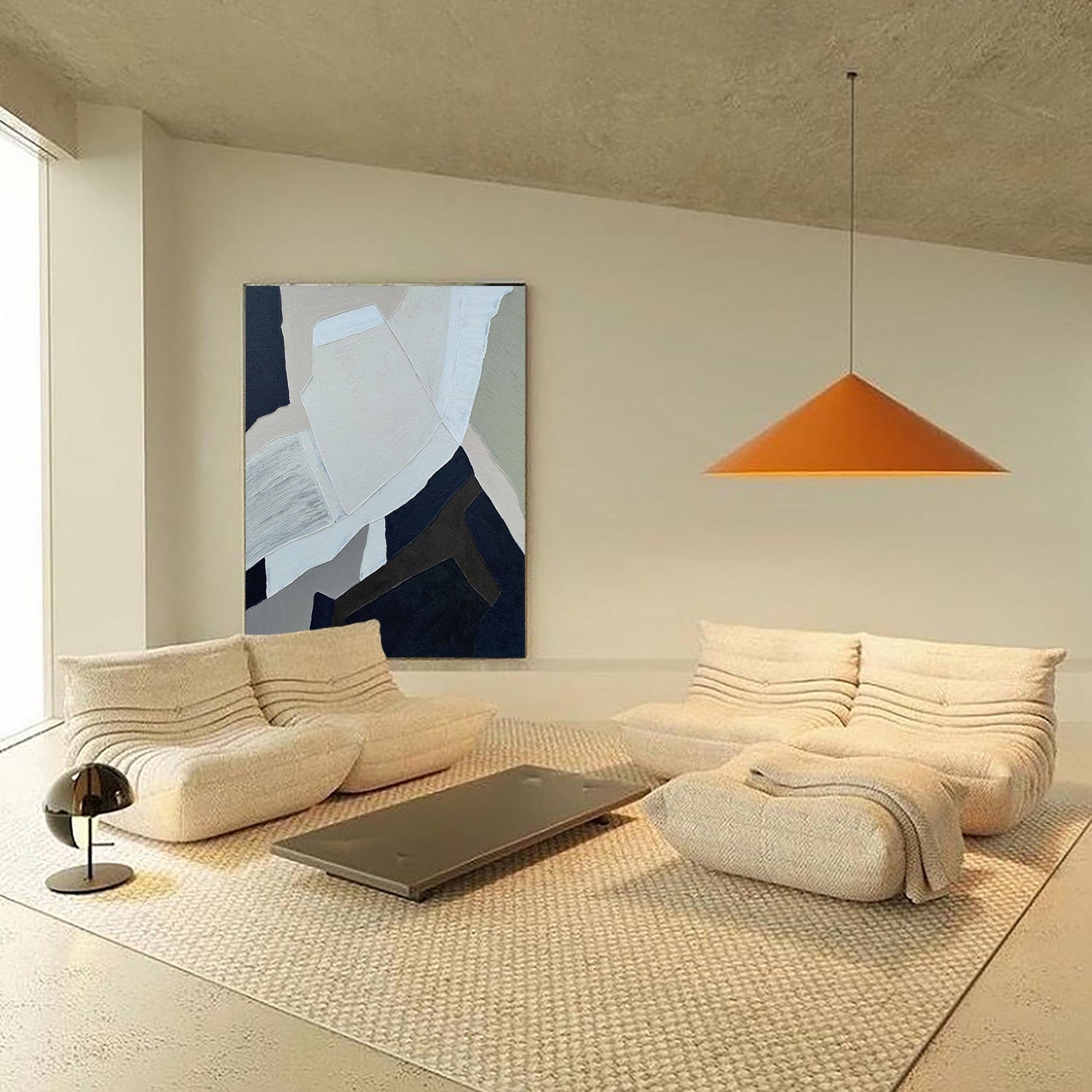 Black And Grey Abstract Painting ABAV219 - Neutralighting