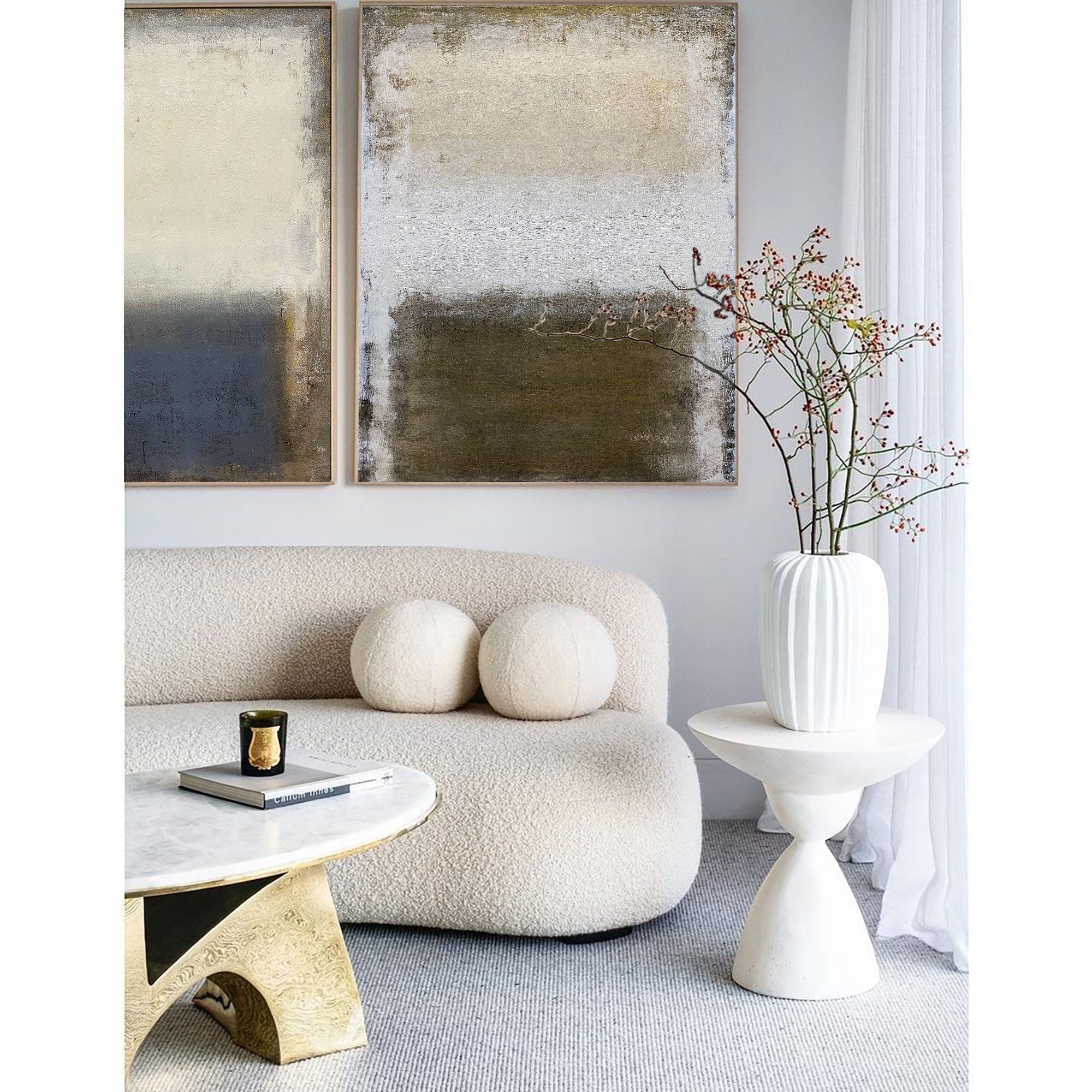 Brown And Beige Abstract Art ABAO23 - Neutralighting