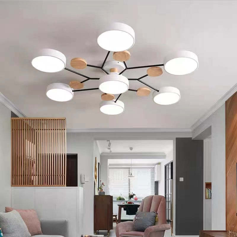 Arisha Ceiling Light, Wood Round for Living Room - Neutralighting