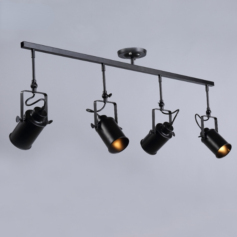 Silva Vintage Adjustable Semi-Flush Mount Ceiling Light, Black - Neutralighting