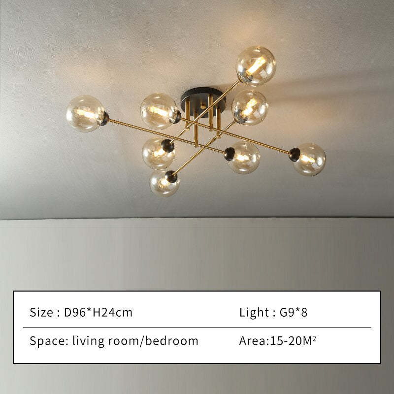 Valentina Industrial Glass Globe Chandelier LED, 6 Style - Neutralighting