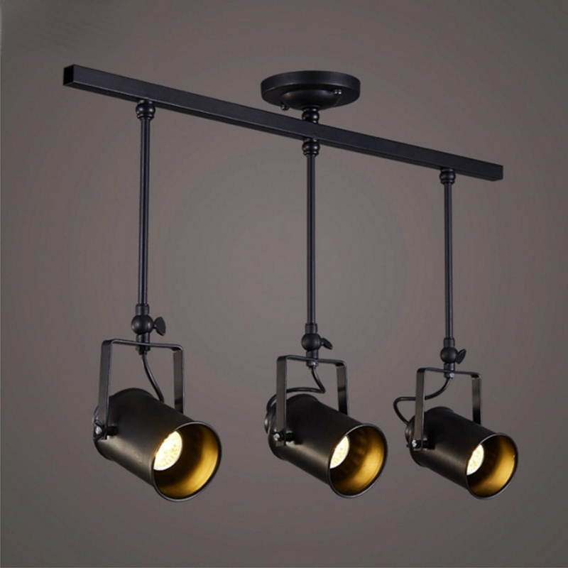 Silva Vintage Adjustable Semi-Flush Mount Ceiling Light, Black - Neutralighting