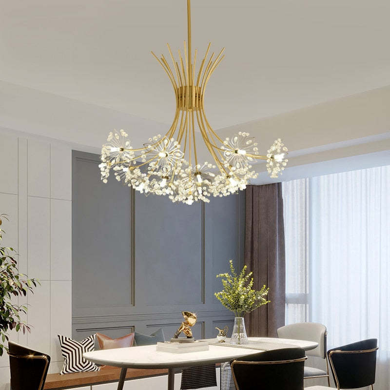 Arisha Modern Art Deco Crystal Sputnik Chandelier, Black/Gold - Neutralighting