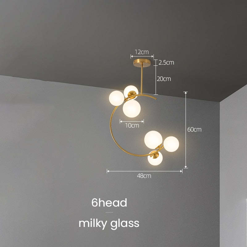 Valentina Modern Glass Globe Pendant Light, Metal & Glass, 3 Style - Neutralighting