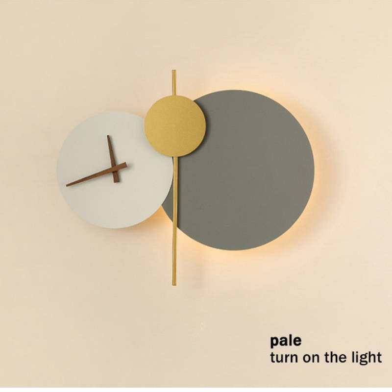 Arisha Modern Clock Metal Painted Wall Light LED Light Bedroom - Neutralighting