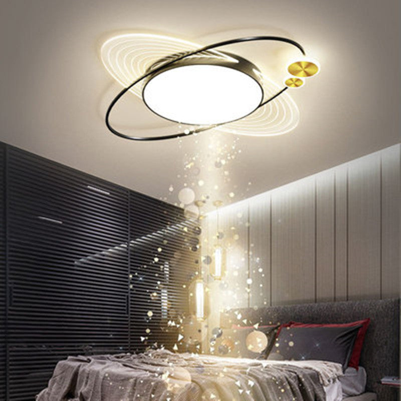 Arisha Simple Design Circle LED Flush Mount Ceiling Light, Black/Gold - Neutralighting