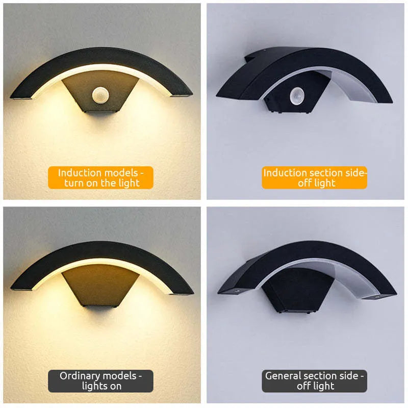 Elvon Nordic Arc Waterproof LED Outdoor Wall Lamp, Black - Neutralighting