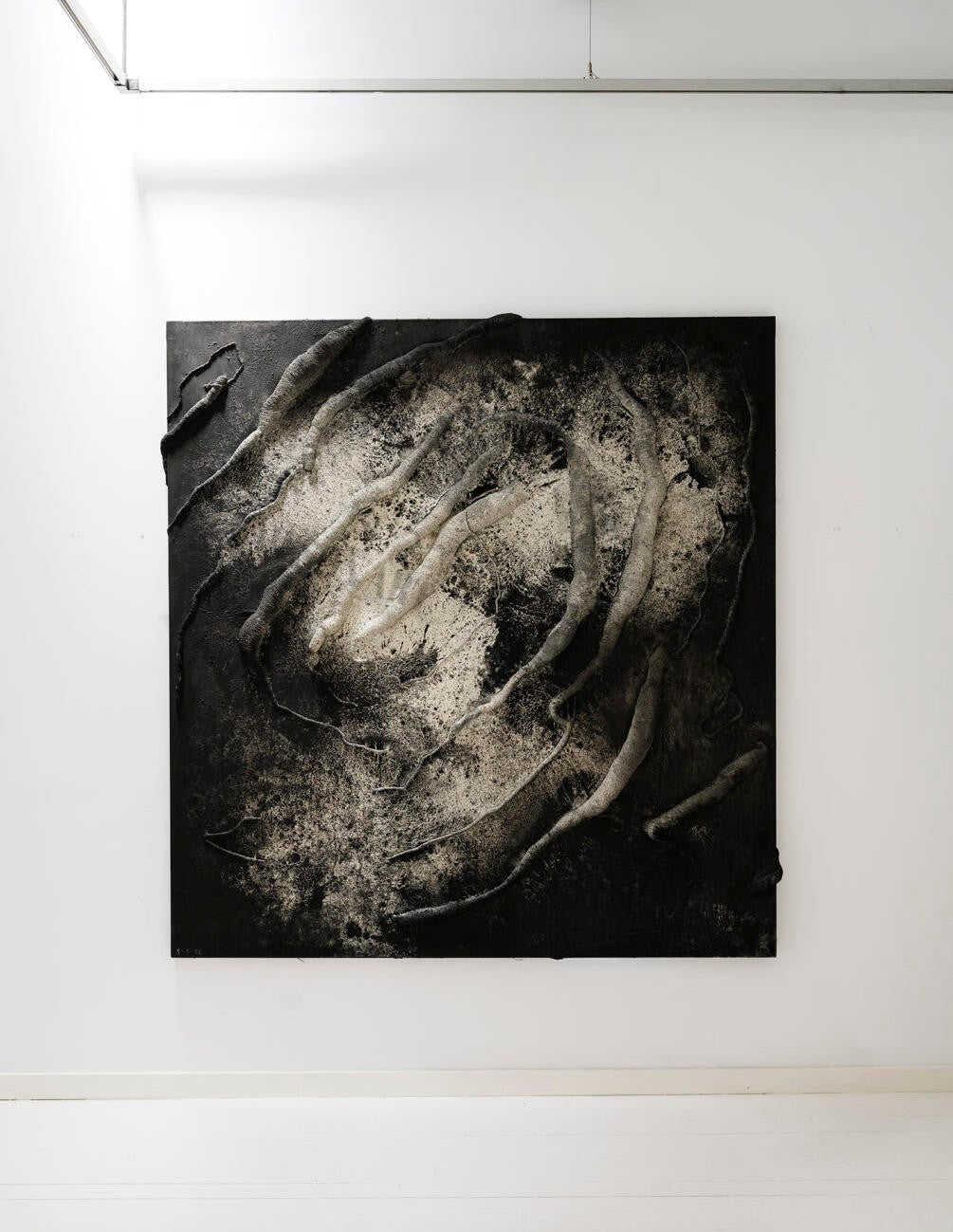 Wall Art Monochrome Swirl Relief