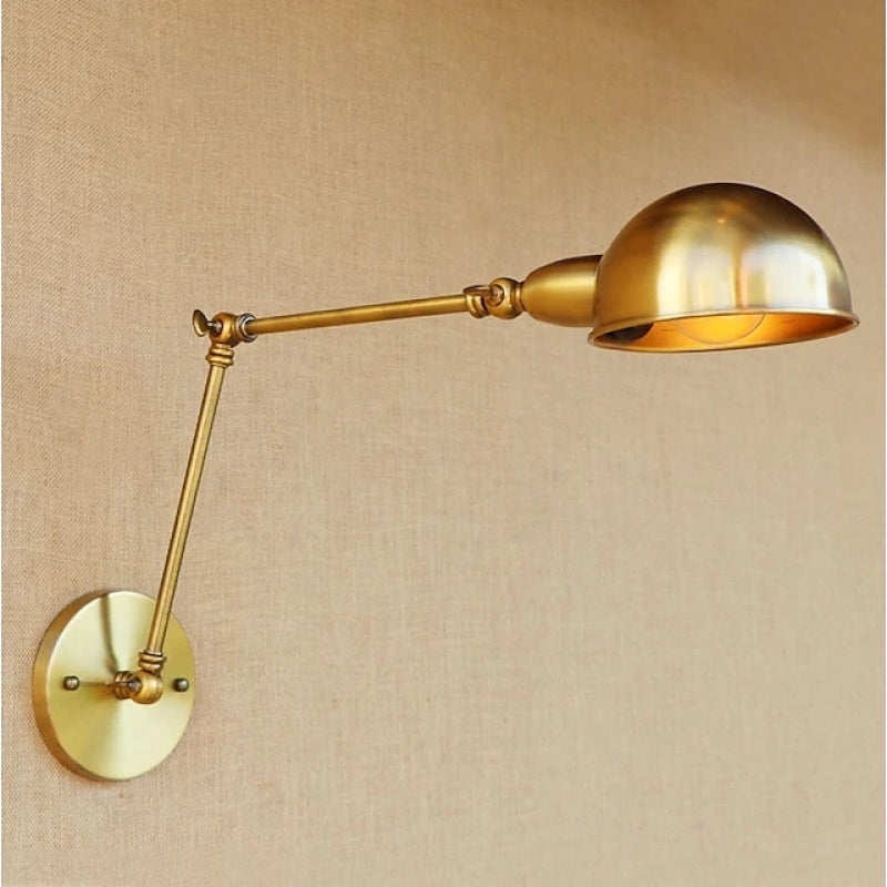 Epoch Vintage Semi-sphere Metal Swing Arm Foldable Wall Lamp, Bronze - Neutralighting