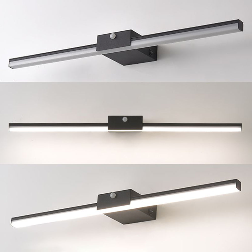 Arisha Minimalist Linear Metal Wall Lamp, Black/White, Bathroom - Neutralighting