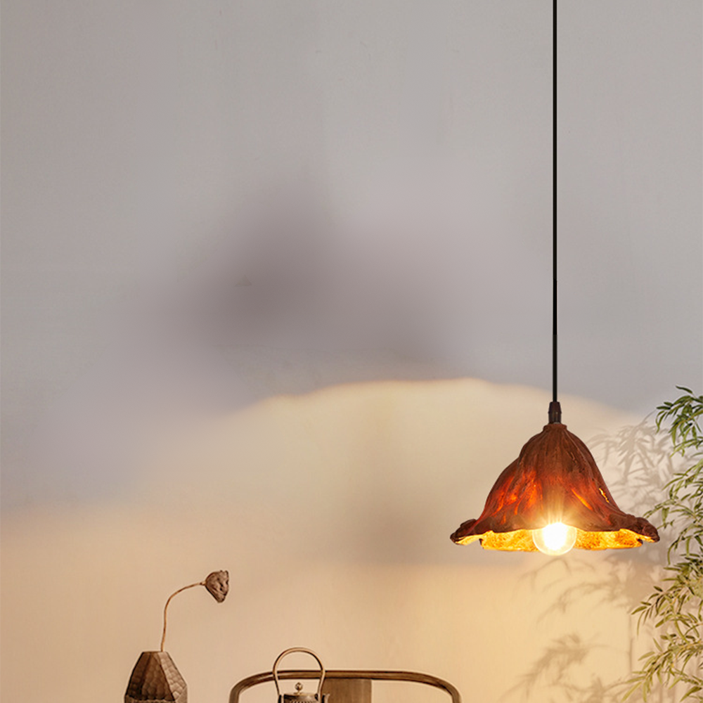 Ritta Art Lotus Leaf LED Pendant Light Resin Dining Room - Neutralighting