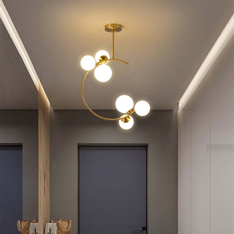 Valentina Modern Glass Globe Pendant Light, Metal & Glass, 3 Style - Neutralighting