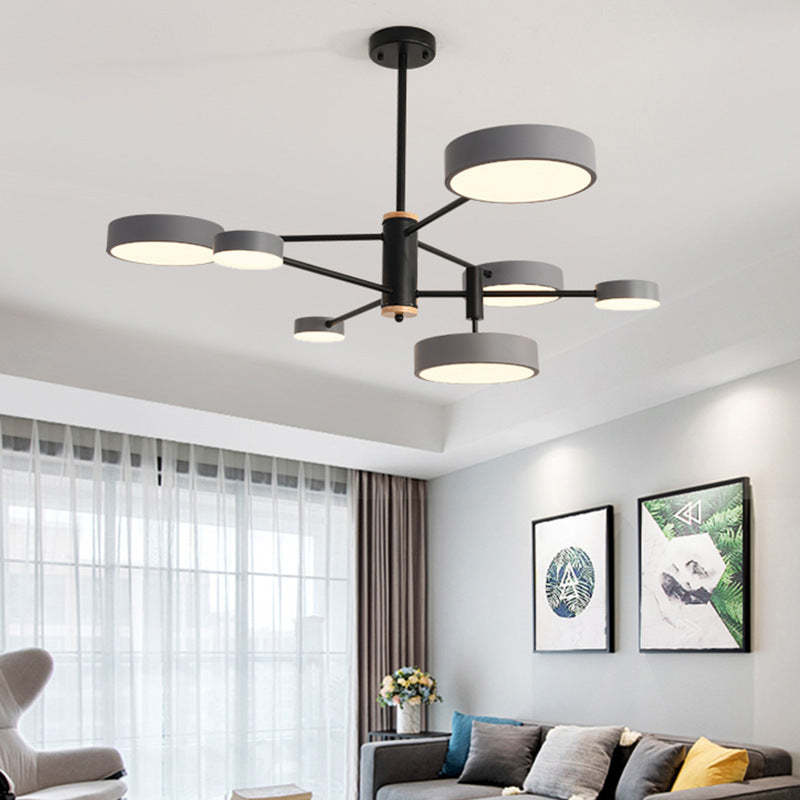Arisha Pendant Light LED, Metal & Wood, Grey/White/Gold - Neutralighting