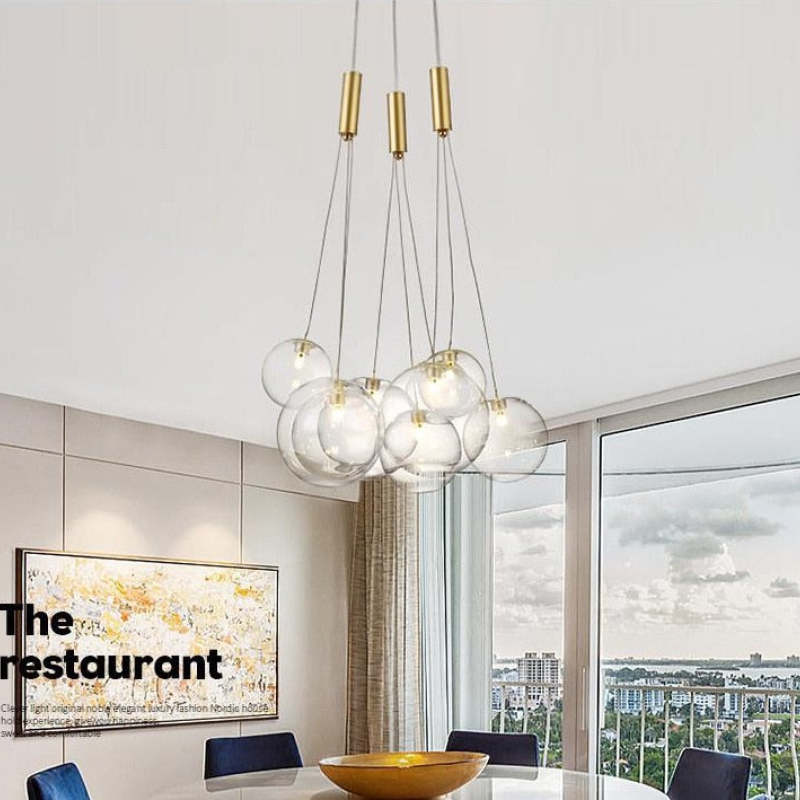 Valentina Glass Globe Bubble Pendant Light LED Stary - Neutralighting