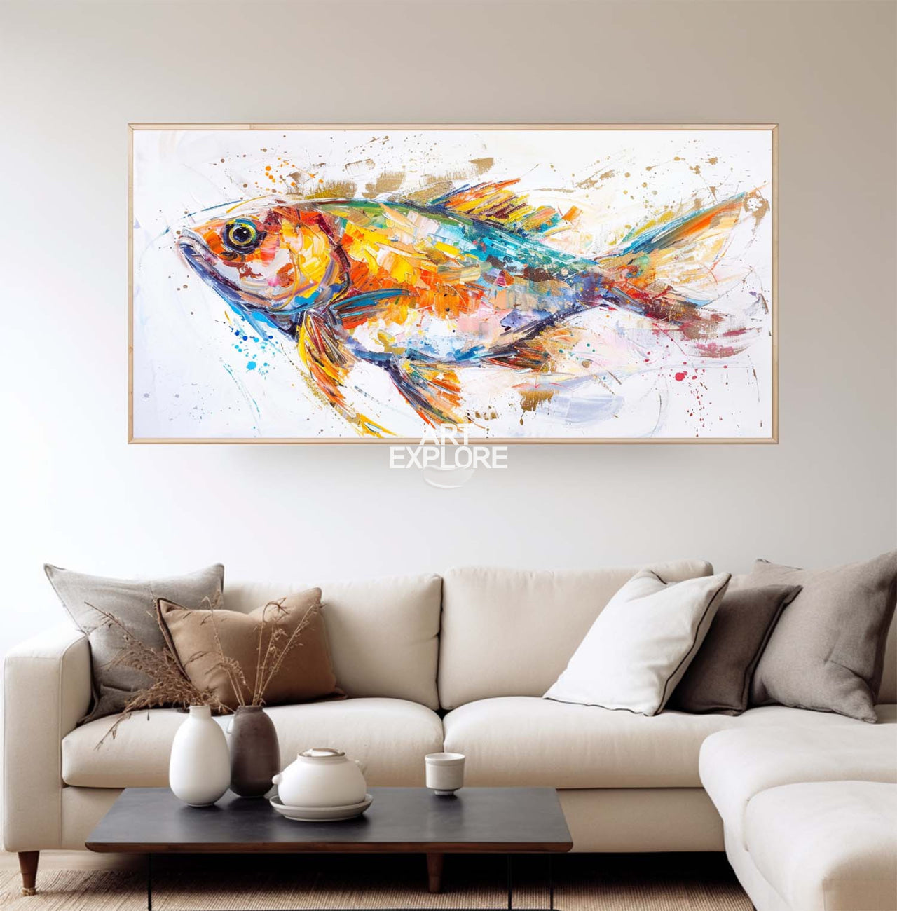 Vibrant Colorful Goldfish Canvas Wall Art
