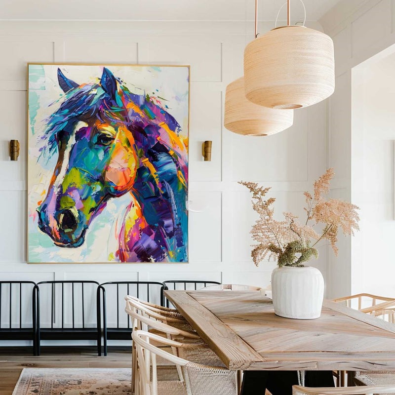 Colorful Horse Portrait Abstract Painting