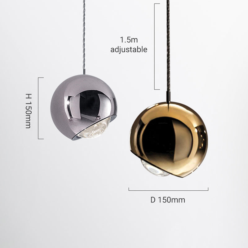 Valentina Modern Lustrous Golden Metal Ball Pendant Light - Neutralighting