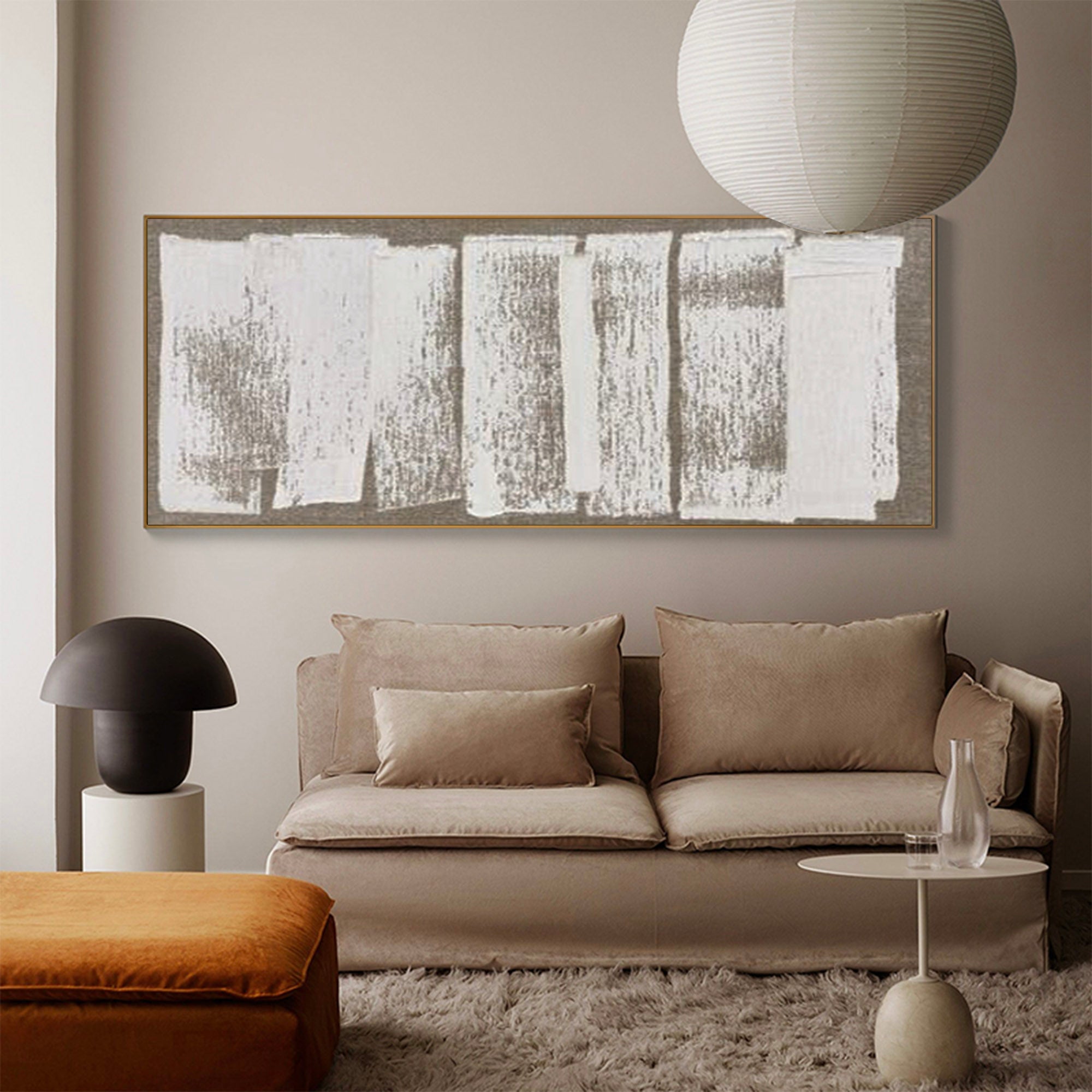 Minimalist White Textured Abstract Canvas Wall Art