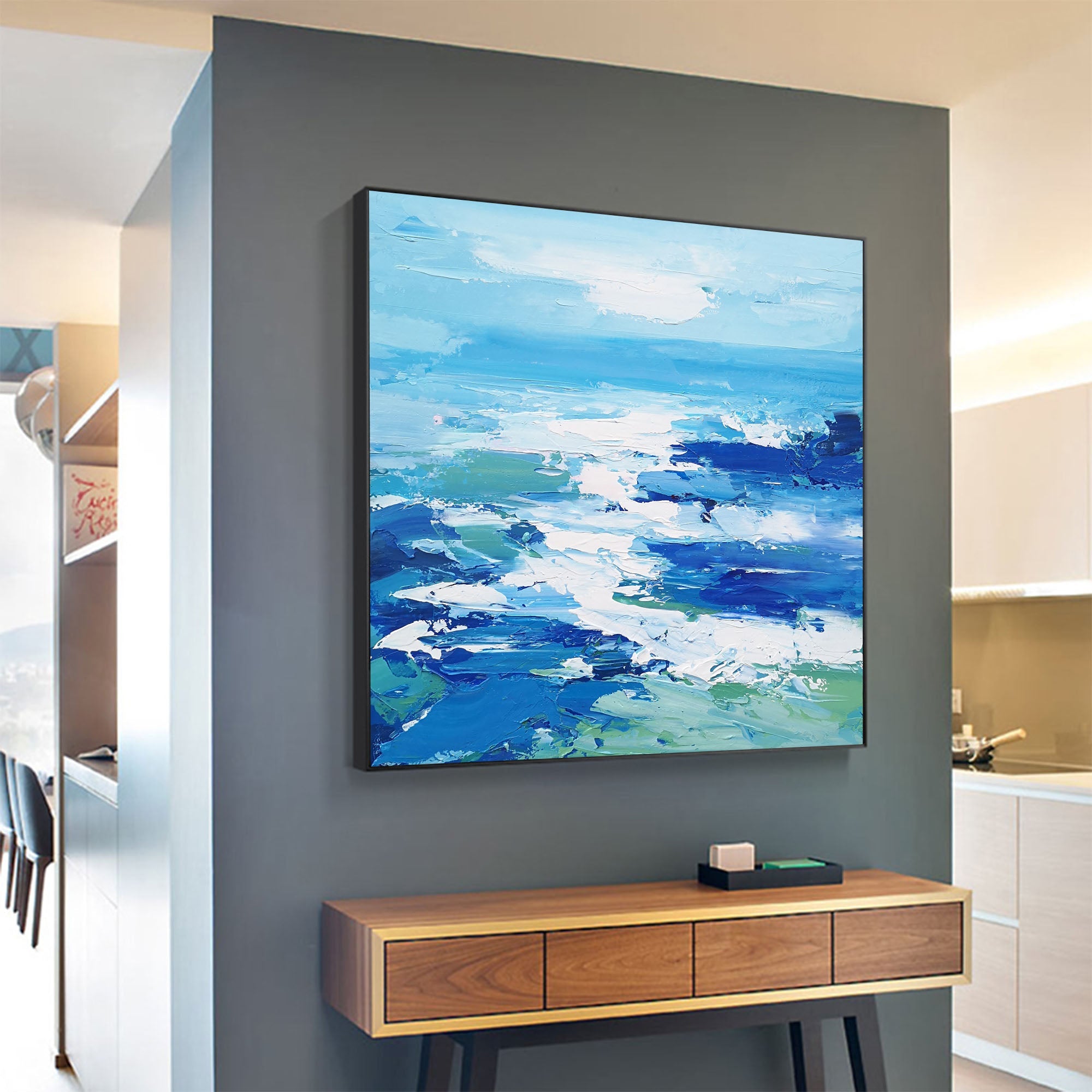 Soft‑Tone Muted Abstract Brushwork Calming Modern Wall Statement