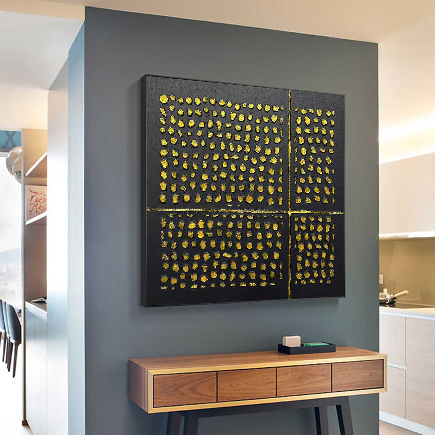 Wall Art Grid Pattern Geometric Abstract Luxury