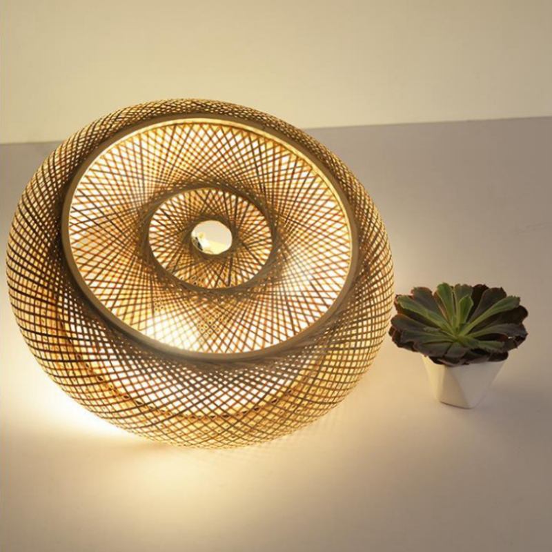 Muto Rattan Woven Rustic LED Flush Mount Ceiling Light - Neutralighting