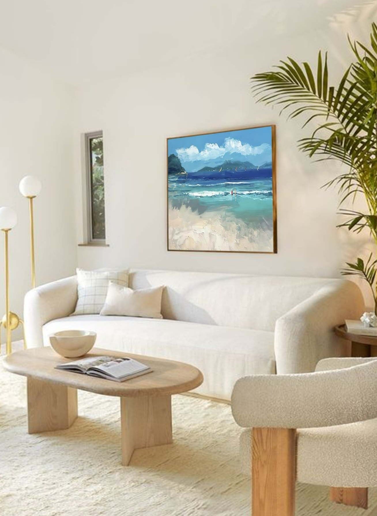 Serene Tropical Beach Ocean Canvas Wall Art