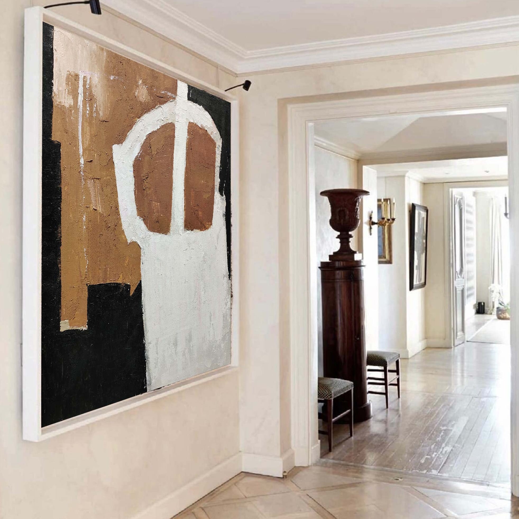 Black And Brown Minimalist Painting ABAS57 - Neutralighting