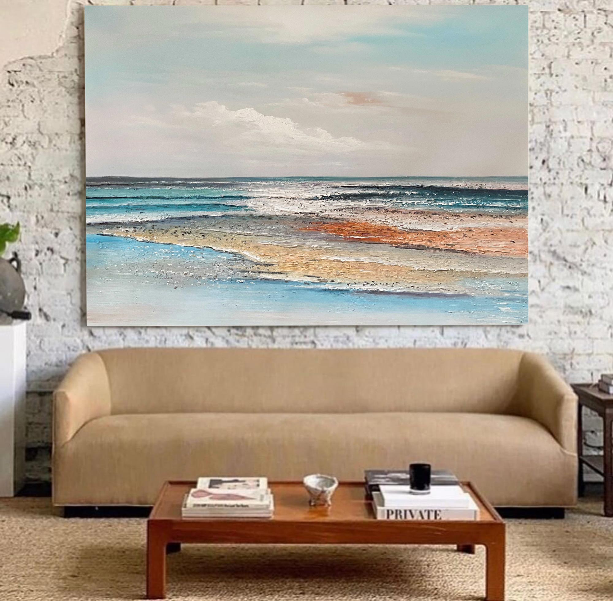 Turner Style Coastal Seascape Canvas Wall Art