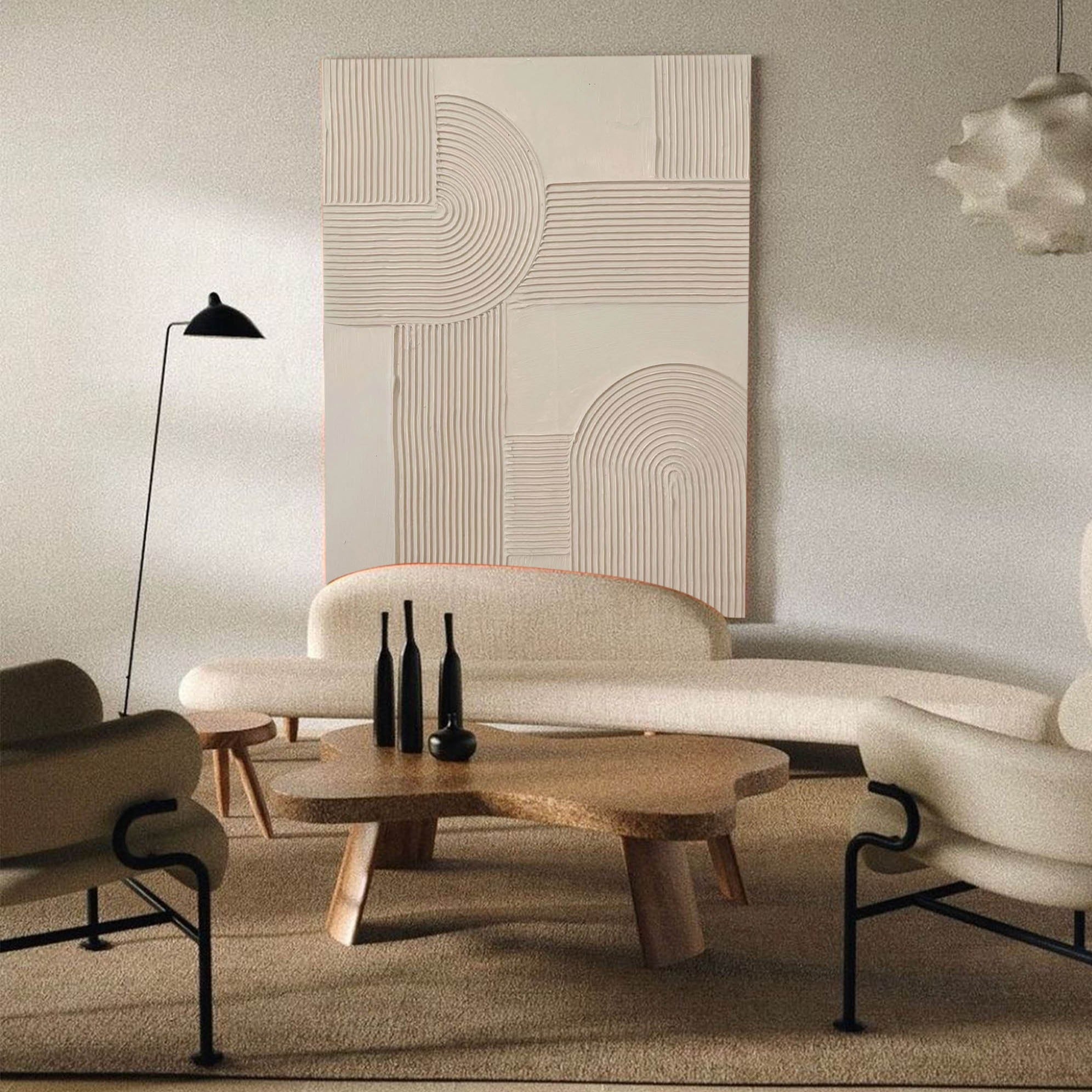 Beige Minimalist Abstract Painting