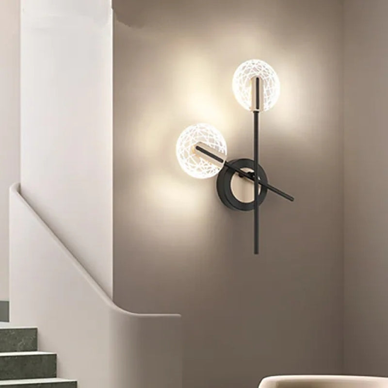 Valentina Wall Lighting Disc Modern, Metal/Acrylic, Black/White, Bedroom - Neutralighting