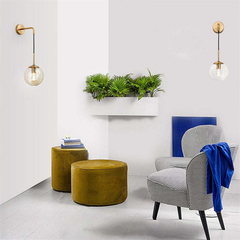 Valentina Glass Ball Nordic LED Wall Reading Lamp Single Head - Neutralighting