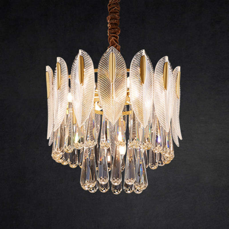 Arisha Luxury Feather Crystal Chandelier, Living Room - Neutralighting