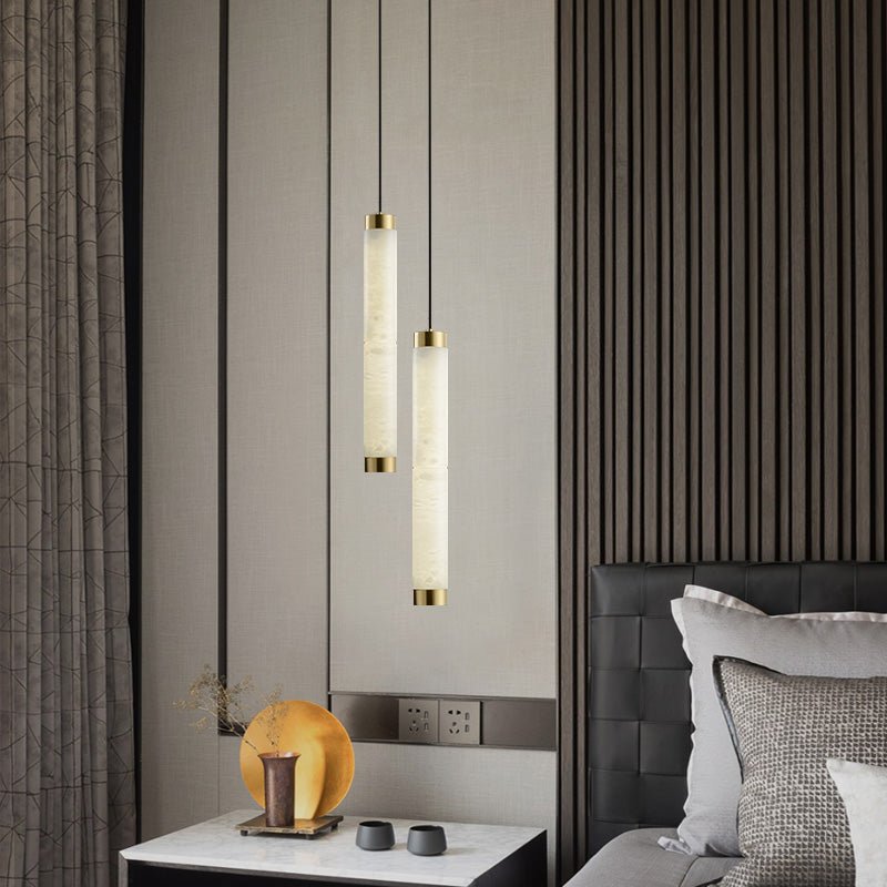 Lira Cylindrical Alabaster Pendant Light - Neutralighting